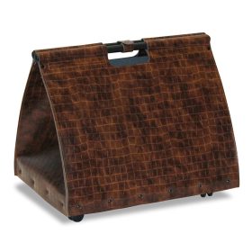 ML 165 barna krokodilbőr kinézetű fatartó,kerekes