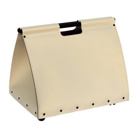 ML 166 bézs valódi bőr fatároló, kerekes