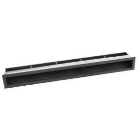 Egyenes fekete szellőző beépítő kerettel 900x70 mm