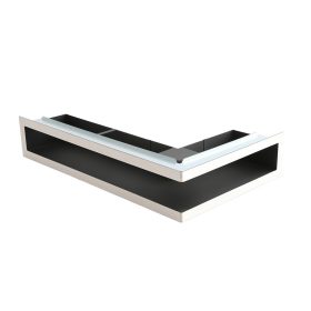   Sarok balos inox szellőzőrács beépítő kerettel 500x300x100 mm