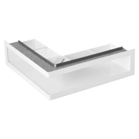   Sarok jobbos/balos fehér szellőzőrács beépítő kerettel 500x500x100 mm