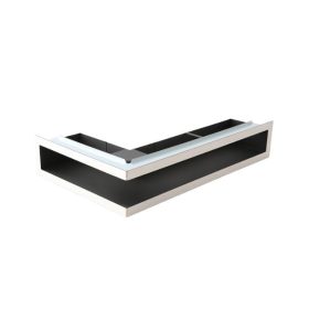   Sarok jobbos inox szellőzőrács beépítő kerettel 500x700x700 mm