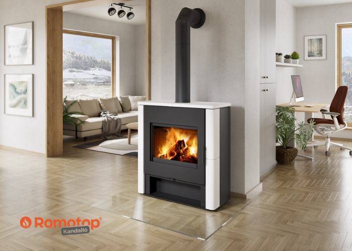 Vízteres kandallókályha dupla üveggel